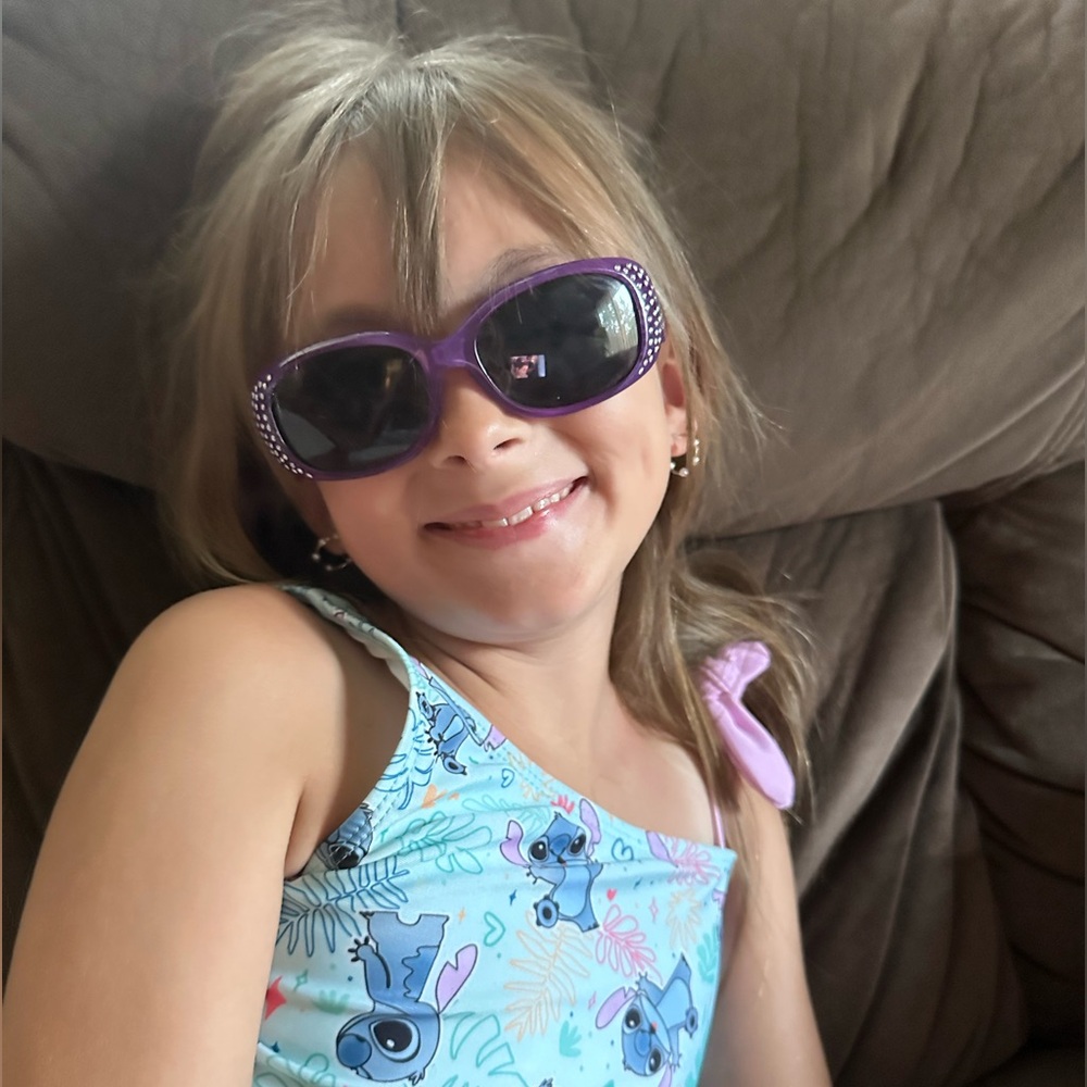 Kids Purple Bejeweled Sunglasses